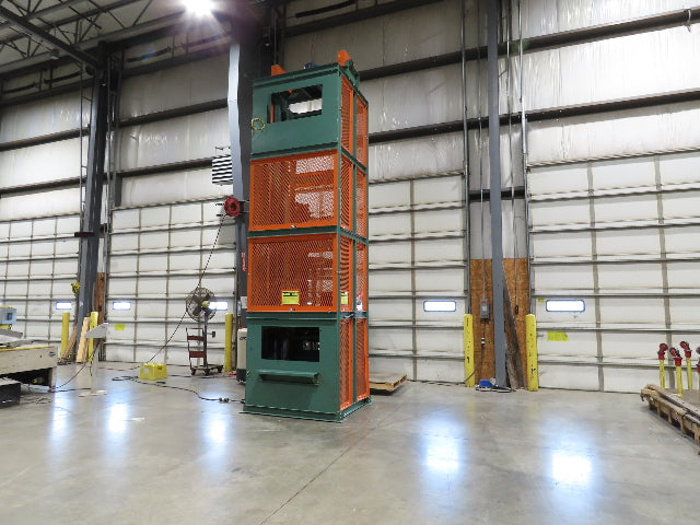 Roach Vertical Lift Elevator 36"Wx 48"L Belt Conveyor 11' 4" Travel 460V 3PH