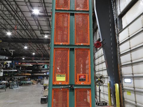 Roach Vertical Lift Elevator 36"Wx 48"L Belt Conveyor 11' 4" Travel 460V 3PH