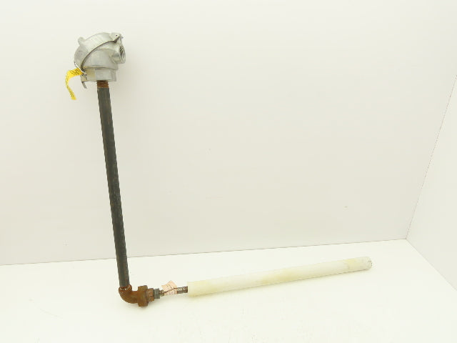 FWS Schaefer KK39ZA Thermocouple Pipe Well 18"x 21" Ceramic 90° Elbow 1/2"NPT