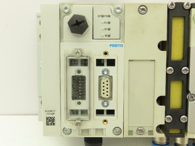 Festo 50E-F13GEQS-D+N32P-SGL-R-M3BU-EEJMLL+3T Pneumatic Air 4-Valve Manifold