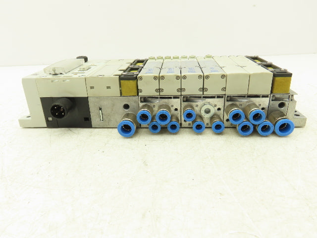 Festo 50E-F13GEQS-D+N32P-SGL-R-M3BU-EEJMLL+3T Pneumatic Air 4-Valve Manifold
