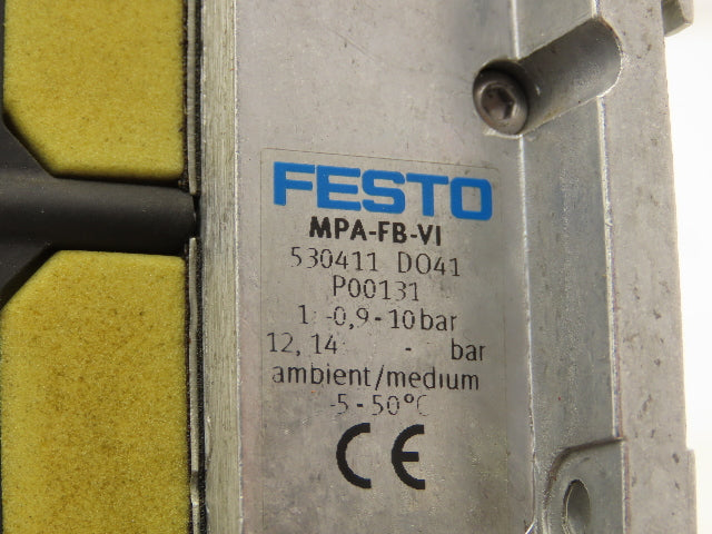 Festo 50E-F13GEQS-D+N32P-SGL-R-M3BU-EEJMLL+3T Pneumatic Air 4-Valve Manifold