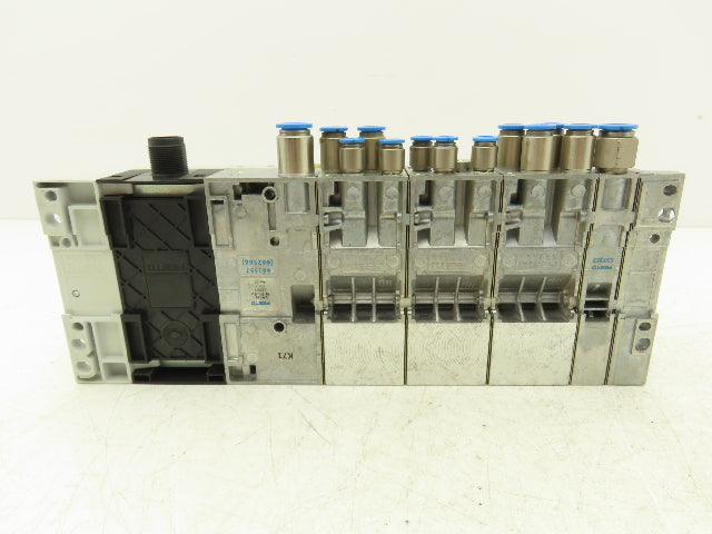 Festo 50E-F13GEQS-D+N32P-SGL-R-M3BU-EEJMLL+3T Pneumatic Air 4-Valve Manifold