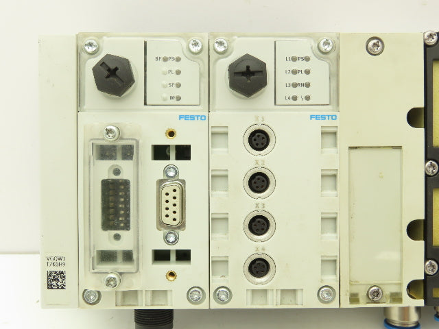 Festo 50E-F13GEQST18-D+N32P-SGL-R-M4BU-JJGJJGLL+4T Pneumatic 6-Valve Manifold