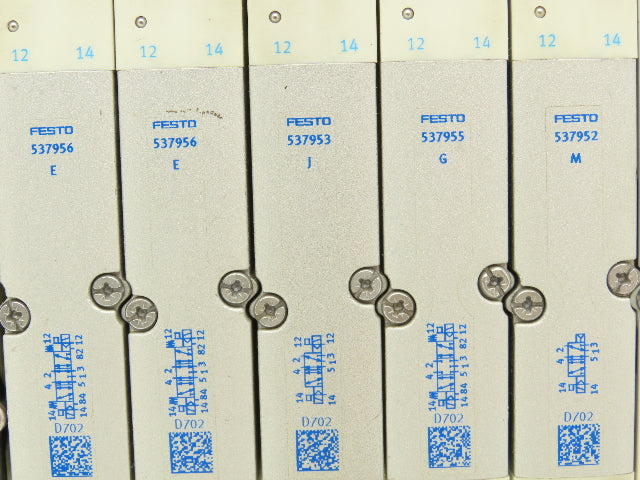 Festo 50E-F13GEQST18-D+N32P-SGL-R-M6BU-EEJGML4JGL+6T Pneumatic 10-Valve Manifold