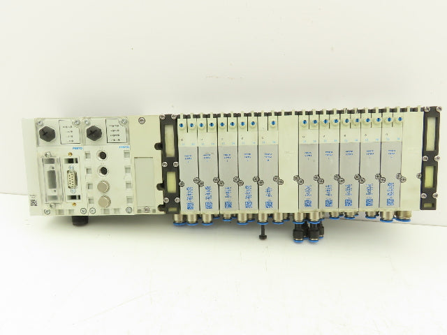 Festo 50E-F13GEQST18-D+N32P-SGL-R-M6BU-EEJGML4JGL+6T Pneumatic 10-Valve Manifold