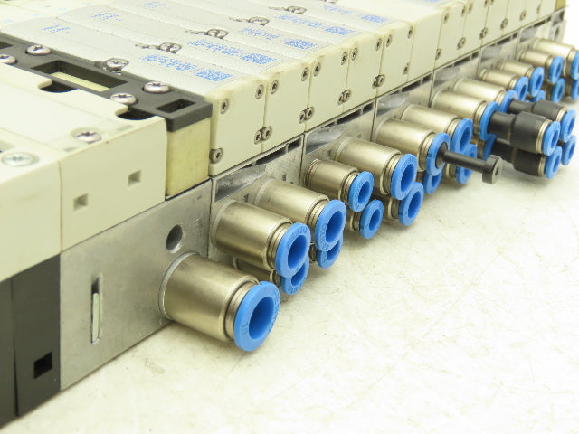 Festo 50E-F13GEQST18-D+N32P-SGL-R-M6BU-EEJGML4JGL+6T Pneumatic 10-Valve Manifold