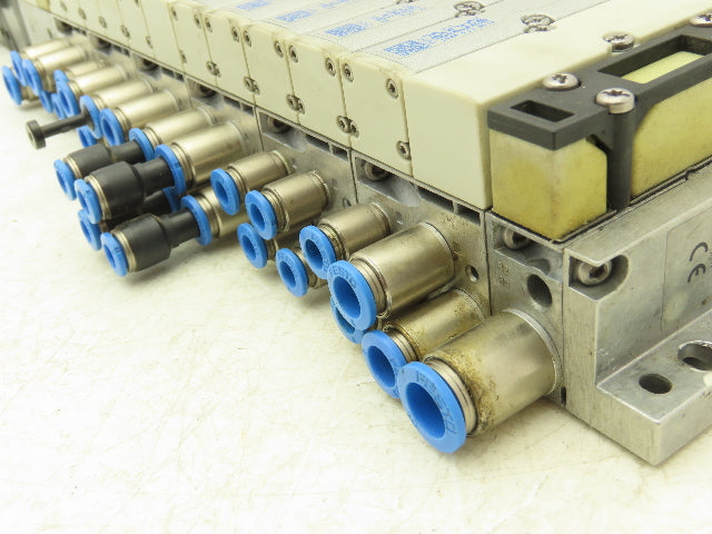 Festo 50E-F13GEQST18-D+N32P-SGL-R-M6BU-EEJGML4JGL+6T Pneumatic 10-Valve Manifold