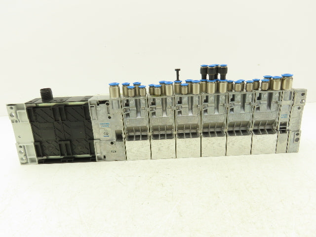 Festo 50E-F13GEQST18-D+N32P-SGL-R-M6BU-EEJGML4JGL+6T Pneumatic 10-Valve Manifold