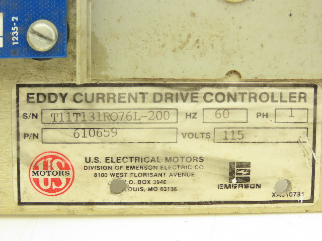 US Motors 610659 Eddy Current Drive Controller 115VAC 1Ph