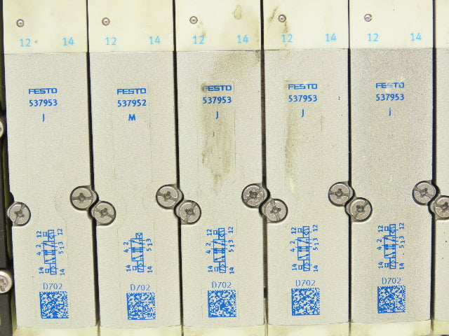 Festo 50E-F13GEQST18-D+N32P-SGL-R-M6BU-JM9JM+6T Pneumatic Air 10-Valve Manifold