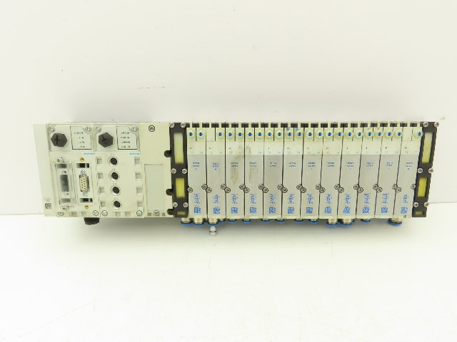 Festo 50E-F13GEQST18-D+N32P-SGL-R-M6BU-JM9JM+6T Pneumatic Air 10-Valve Manifold