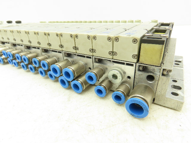 Festo 50E-F13GEQST18-D+N32P-SGL-R-M6BU-JM9JM+6T Pneumatic Air 10-Valve Manifold
