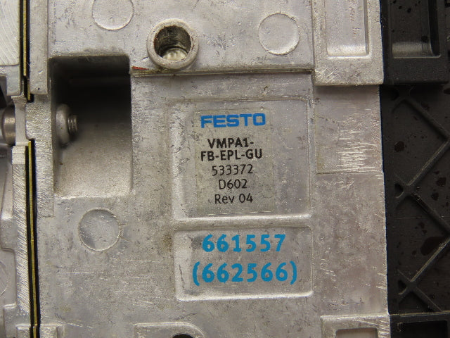 Festo 50E-F13GEQST18-D+N32P-SGL-R-M6BU-JM9JM+6T Pneumatic Air 10-Valve Manifold