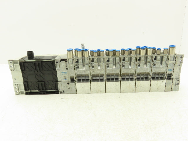 Festo 50E-F13GEQST18-D+N32P-SGL-R-M6BU-JM9JM+6T Pneumatic Air 10-Valve Manifold