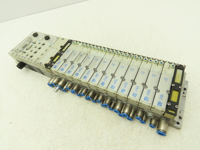 Festo 50E-F13GEQST18-D+N32P-SGL-R-M6BU-JM9JM+6T Pneumatic Air 10-Valve Manifold