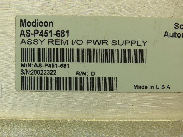 Schneider Modicon AS-P451-681 I/O Module Power Supply 115/230VAC Input SPC P450