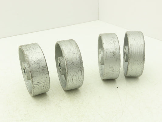 Albion 4x1.3" Cast Iron Steel Caster Wheel 4"Dia 1.3"Width 1/2"Bore  Lot of 4