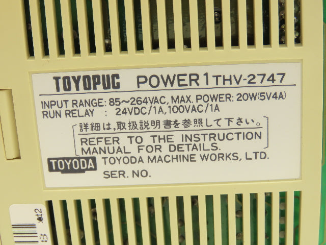 Toyoda THR-2766 Toyopuc PLC 8-slot Chassis Rack CPU Processor I/O Module