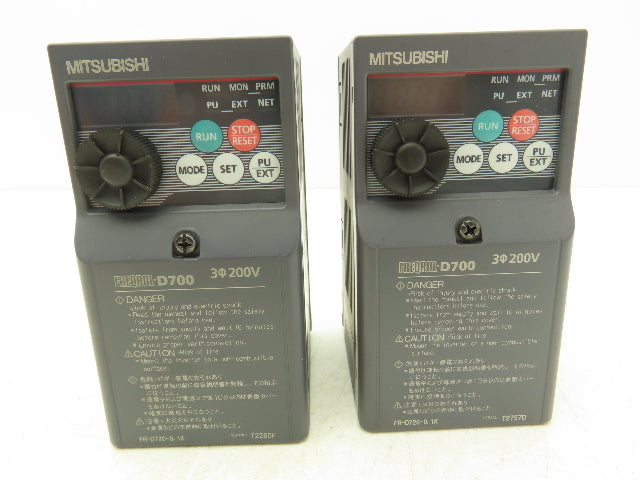 Mitsubishi Electric FR-D720-0.1K Variable Speed Frequency Drive 240V Lot Of 2
