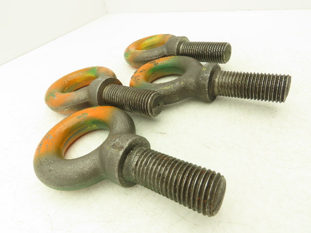 Forged Shoulder Eye Bolt 1"-7 Thread x 3" Shank Heavy Duty Lot of 4