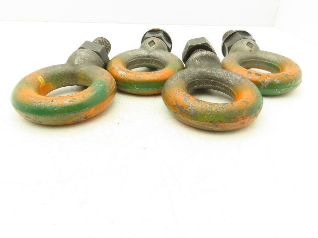 Forged Shoulder Eye Bolt 1"-7 Thread x 3" Shank w/Nut Lot of 4