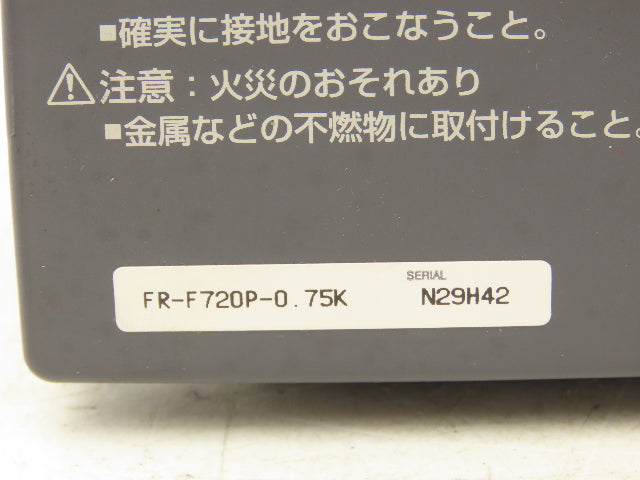 Mitsubishi Electric FR-F720P-0. 75K Inverter Drive .75KW 240VAC 3Ph 6.4A 50-60Hz