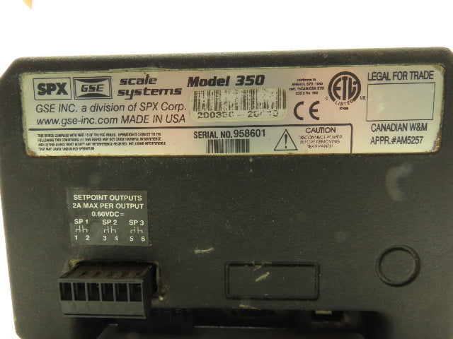 GSE Scale Systems 200350-25010 Model 350 Digital Scale Indicator Readout