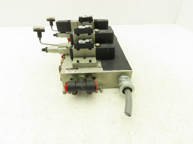 SMC NVV5FS2-01T-111-02T Manifold Block 11-Station 10 Solenoid Valves