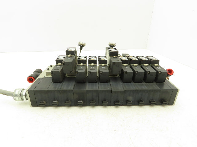 SMC NVV5FS2-01T-111-02T Manifold Block 11-Station 10 Solenoid Valves