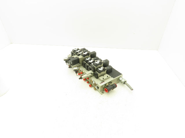 SMC NVV5FS2-01T-111-02T Manifold Block 11-Station 10 Solenoid Valves