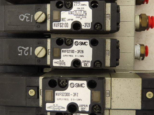 SMC NVV5FS2-01T-111-02T Manifold Block 11-Station 10 Solenoid Valves