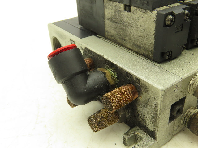 SMC NVV5FS2-01T-111-02T Manifold Block 11-Station 10 Solenoid Valves