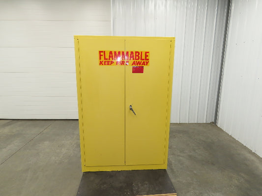 Eagle 4510 Flammable Liquid Safety Cabinet Yellow Dual Door 45 Gal Self Closing