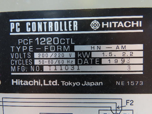 Hitachi PCF 1220CTL PC Controller VX Series 2.2kW 220V 60Hz PCF-CTL-A2
