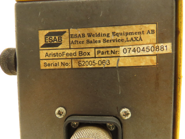 ESAB 740450-881 AristoFeed Box Welder Controller 1/4" Gas & Air Fittings