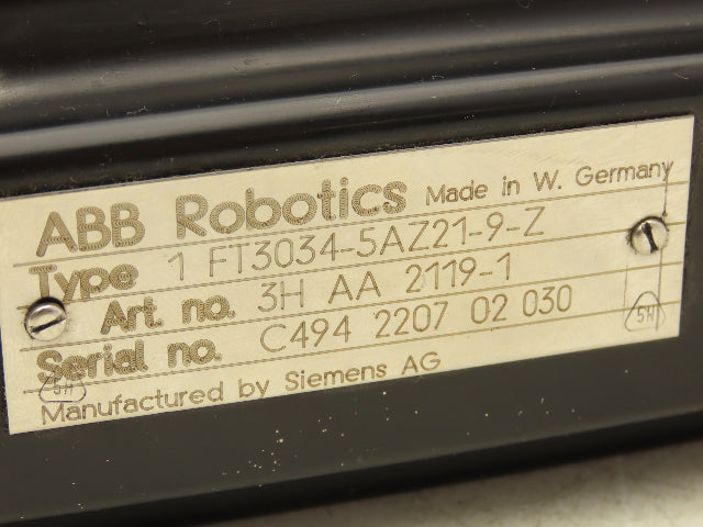 Siemens 1FT3034-5AZ21-9-Z ABB Robotics Servo Motor