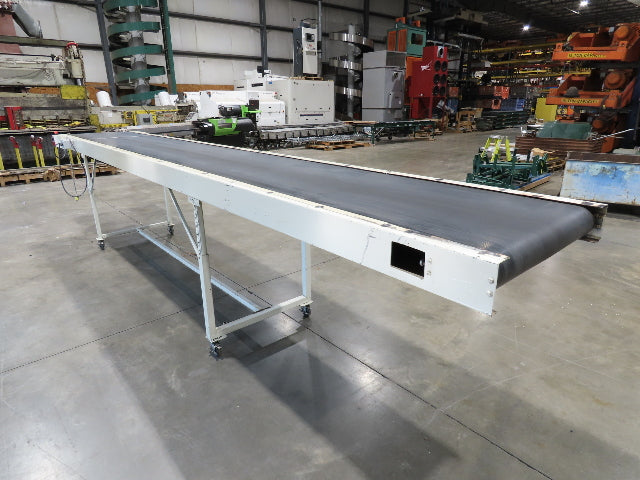 LaRos 34"x 19' Slider Bed Conveyor on Wheels 29"Bed Width 115V 30FPM 36-48"H