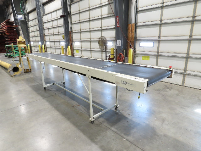 LaRos 34"x 19' Slider Bed Conveyor on Wheels 29"Bed Width 115V 30FPM 36-48"H