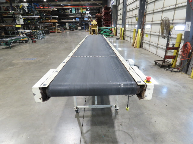 LaRos 34"x 19' Slider Bed Conveyor on Wheels 29"Bed Width 115V 30FPM 36-48"H