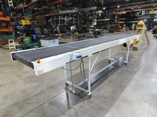 LaRos 34"x 19' Slider Bed Conveyor on Wheels 29"Bed Width 115V 30FPM 36-48"H