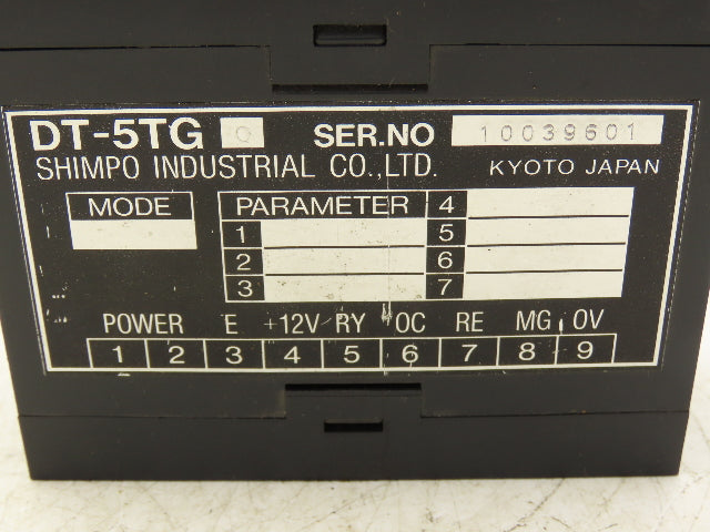 Shimpo Industrial DT-5TG-0 Digital Panel Tachometer 85-265VAC/24VDC Scalable