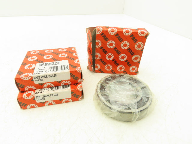 Fag 6207.2RSR.C3.L38 Ball Bearing 35mm Bore 72mm OD 17mm W Lot Of 3