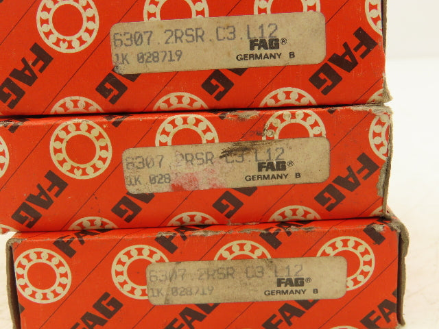 Fag 6307.2RSR.C3.L12 Bearing Sealed 80mm-OD 35mm-ID 21mm-W Lot Of 3