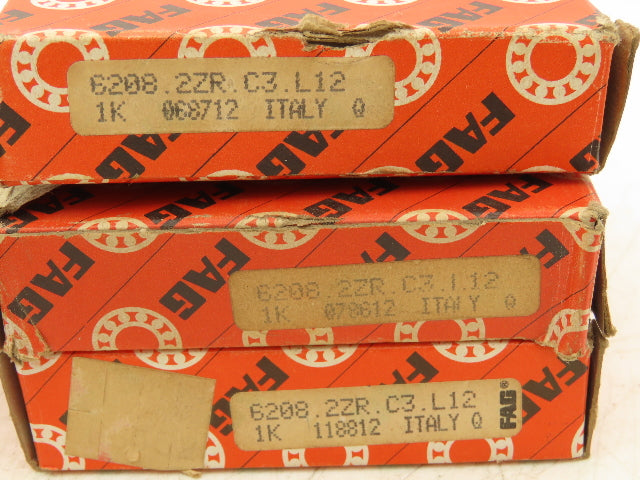 Fag 6208.2ZR.C3.L12 Bearing Ball Sealed 80mm-OD 40mm-ID 18mm-W Lot Of 4
