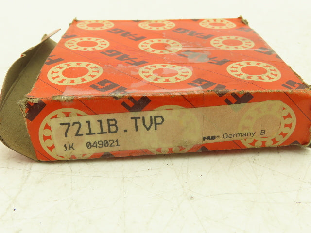 Fag 7211B.TVP Ball Bearing Angular Contact 22mm-ID 100mm-OD 21mm-W