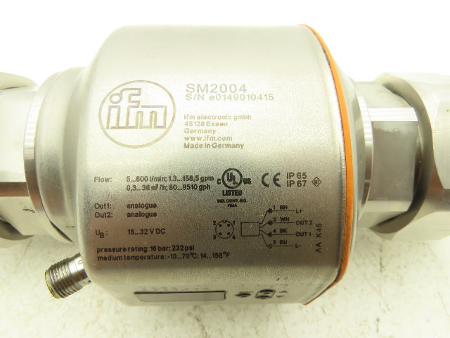 IFM SM2004 Magnetic Flow Meter Digital Display Sensor 2" NPT SS