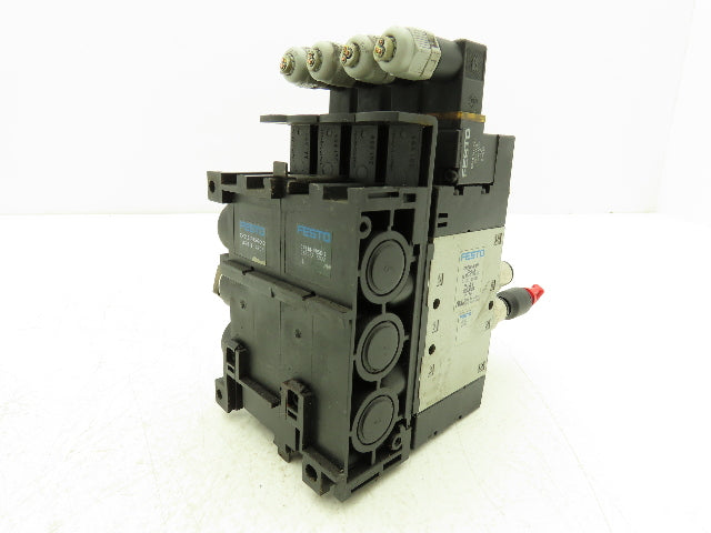 Festo CPE18-M1H-5L-1/4 Pneumatic Air 4-Valve Manifold Assembly 24VDC 145PSI