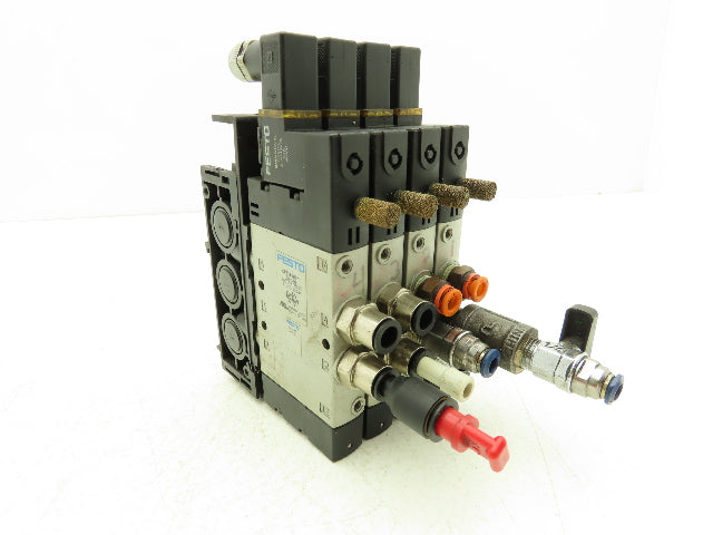 Festo CPE18-M1H-5L-1/4 Pneumatic Air 4-Valve Manifold Assembly 24VDC 145PSI