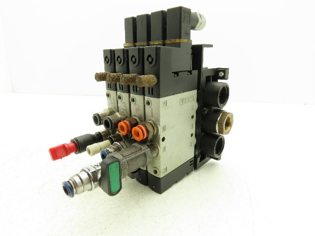 Festo CPE18-M1H-5L-1/4 Pneumatic Air 4-Valve Manifold Assembly 24VDC 145PSI